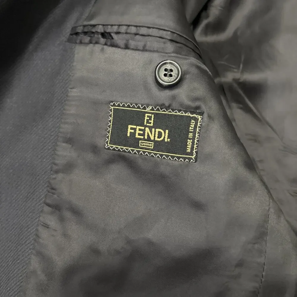 Fendi Mens Blazer Jacket Size 52 Gray 3 Button